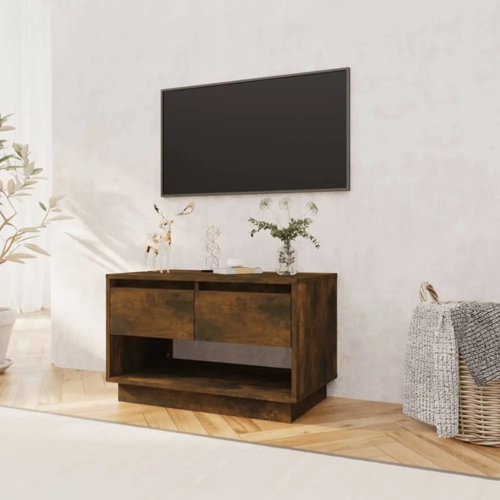 füstös tölgy színű szerelt fa TV-szekrény 70x41x44 cm