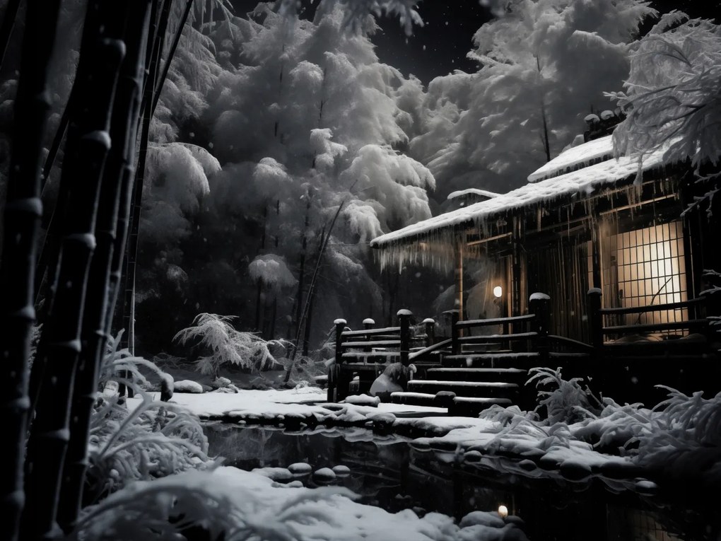 Poszter 20x15cm Hagyományos japán házikó