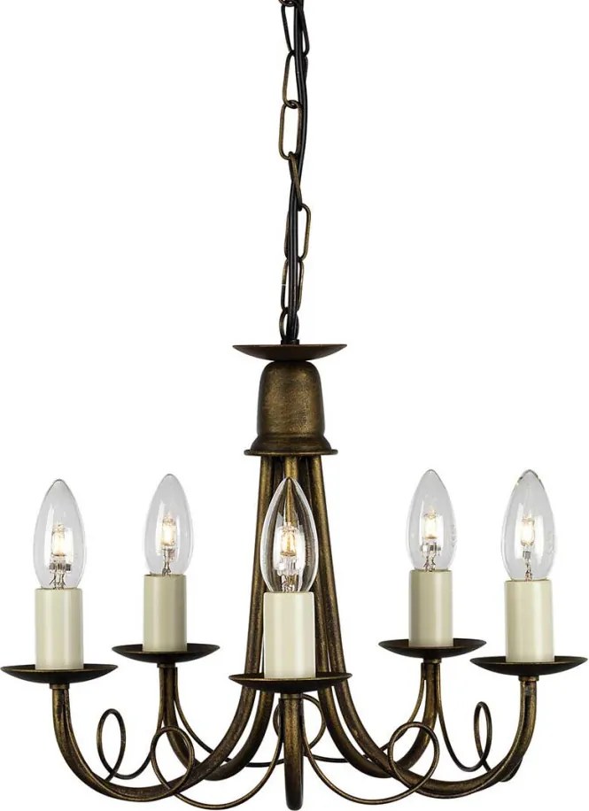 Elstead Lighting MINSTER MN5-BLK-GOLD Csillár 5x60W/E14