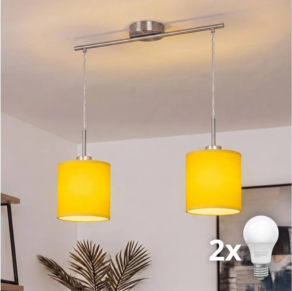 Brilagi - NUBILA LED csillár zsinóron 2xE27/60W/230V sárga