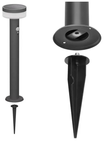 LED napelemes lámpa szenzorral LED/2W/3,7V 1200 mAh IP44 80 cm