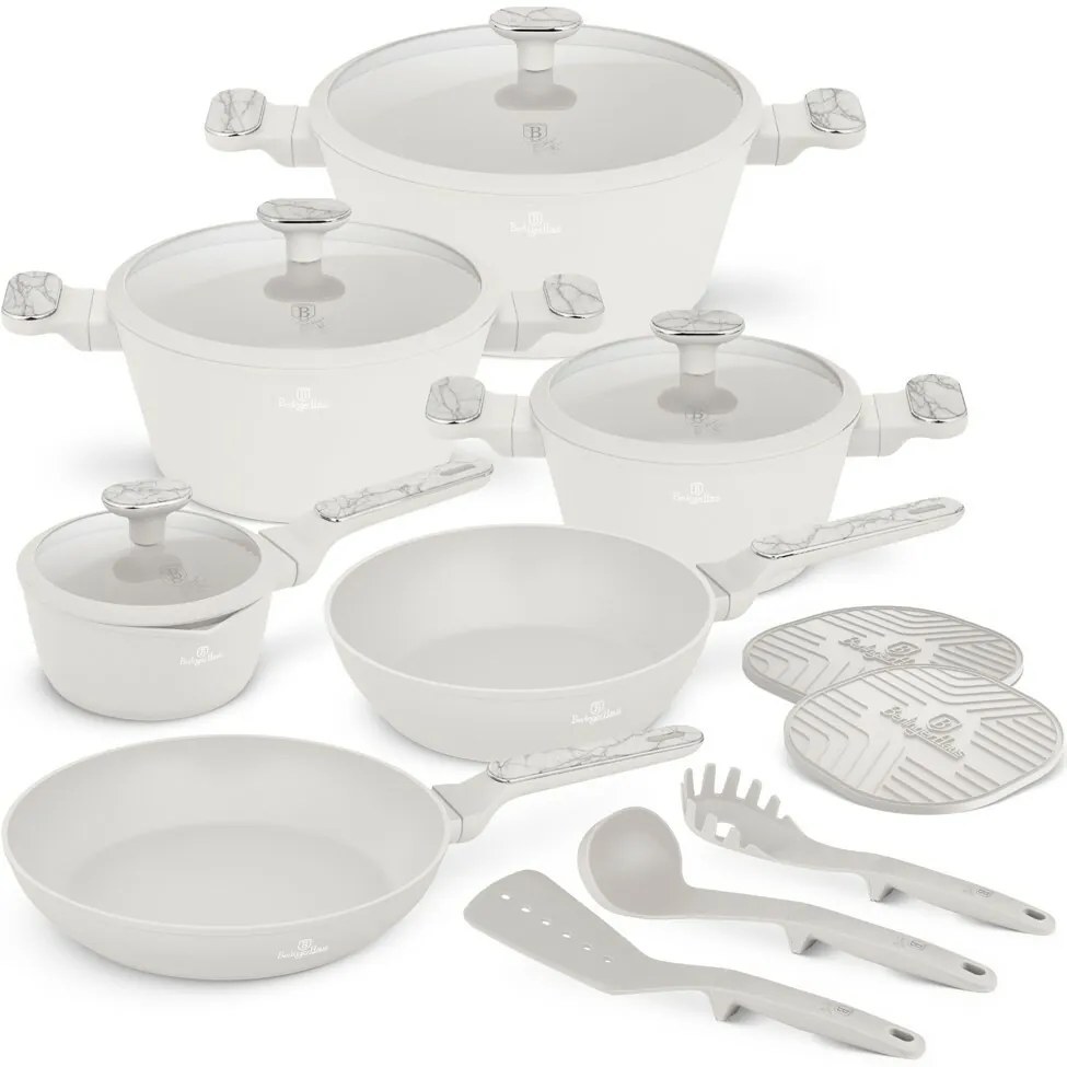 BerlingerHaus Sahara Marble titánbevonatú edénykészlet, 15 darabos