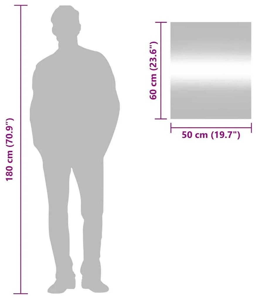 téglalap alakú üveg falitükör 50 x 60 cm