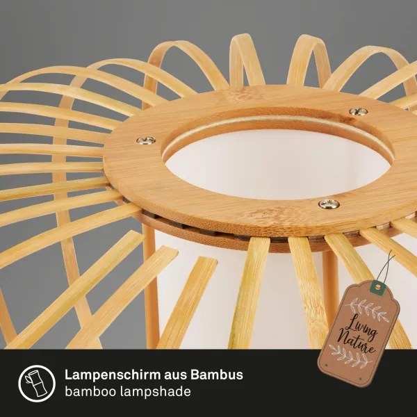 Briloner 1759011 - Állólámpa 1xE27/10W/230V bambusz/fekete