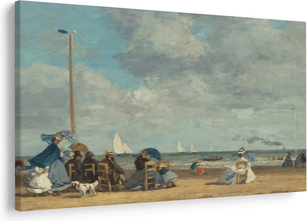 Kép - Eugène Boudin, Beach at Trouville, reprodukciók (90x60 cm)
