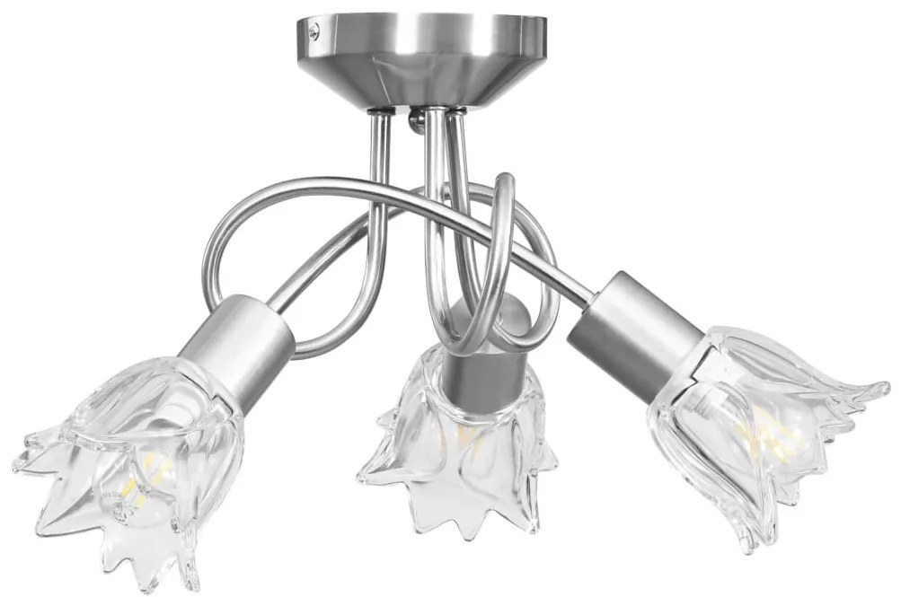 átlátszó üveg lámpaernyős mennyezeti lámpa 3 db E14-es izzóhoz