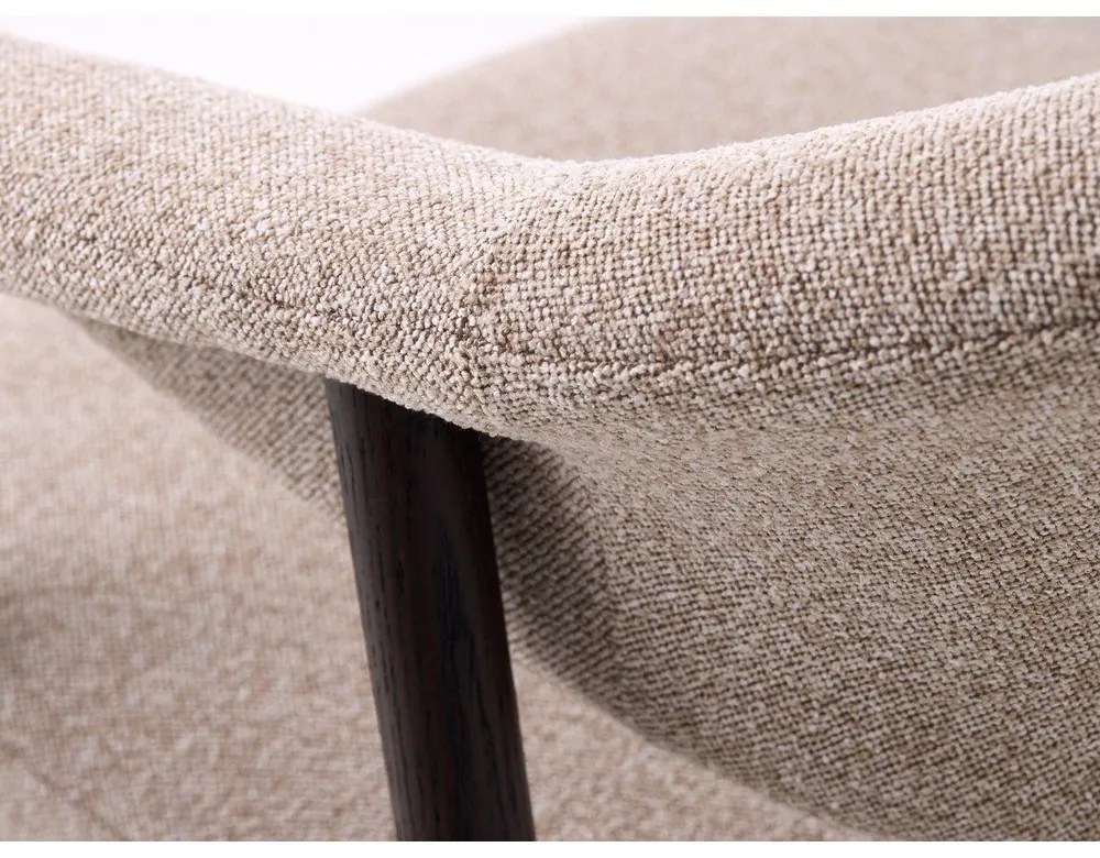 Bézs tölgyfa karfás étkezőfotel szett 2 db-os Elk – Unique Furniture