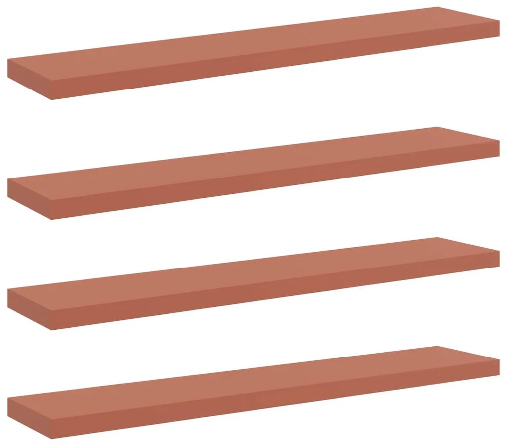 Falpolc Falra szerelhető 4 pcs Piros 120 x 23,5 x 4 cm Faanyag