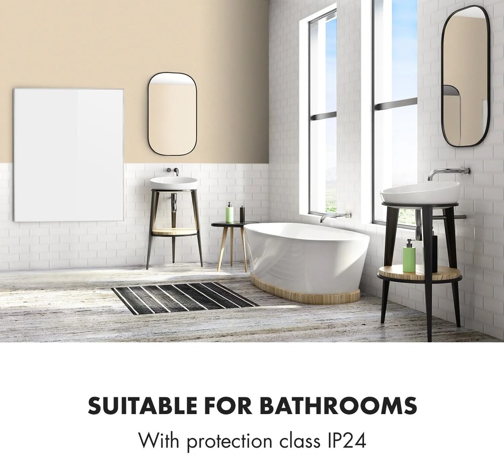 Klarstein Wonderwall 120, infravörös hősugárzó, 120 x 100 cm, 1200 W, Időzítő, IP24