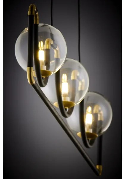 Jupiter 1990 - Csillár zsinóron HANZA 3xG9/10W/230V fekete/arany