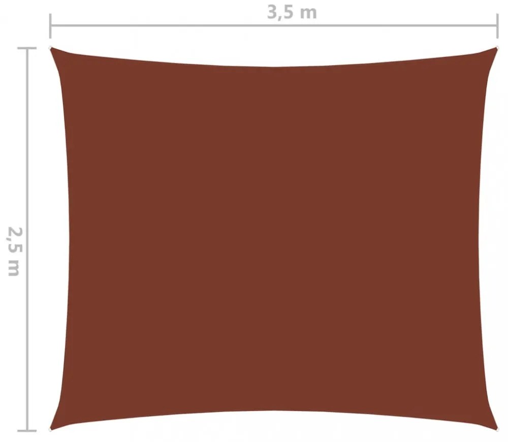 vidaXL terrakotta téglalap alakú oxford-szövet napvitorla 2,5 x 3,5 m