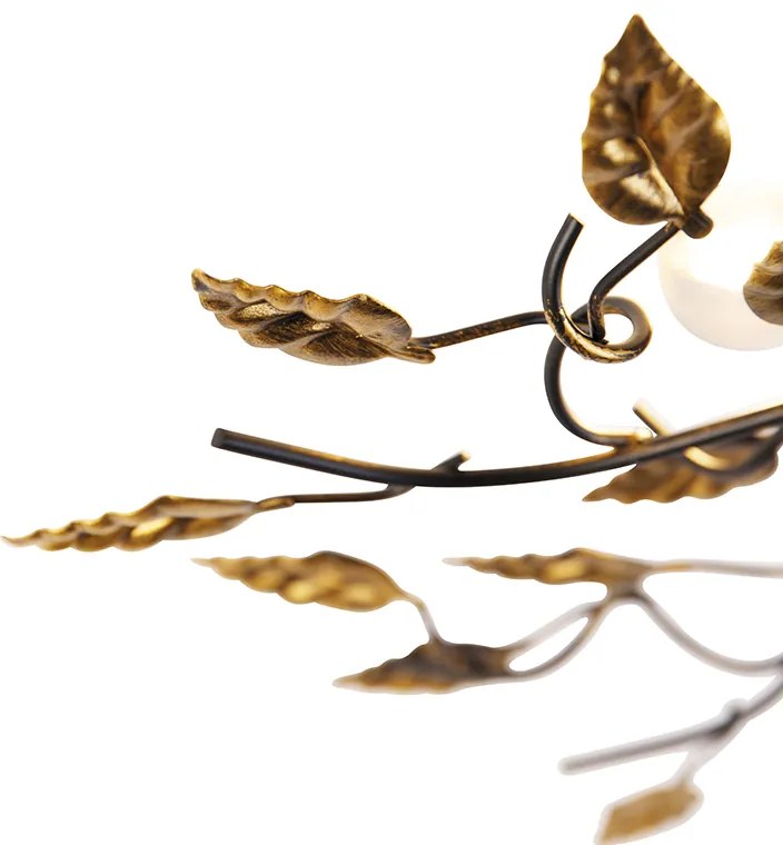 Vintage mennyezeti lámpa fekete arannyal 50 cm 3 lámpás - Foglie