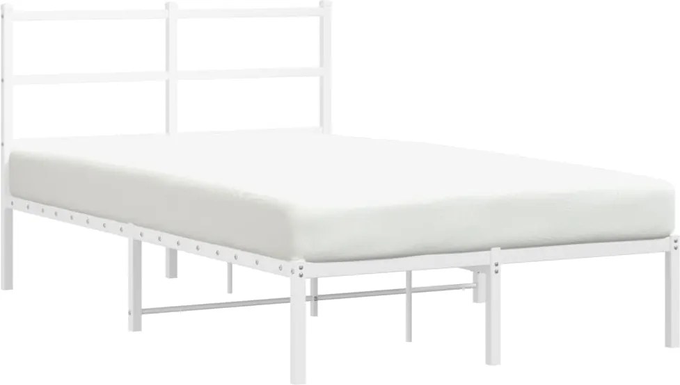 vidaXL fehér fém ágykeret fejtámlával 120 x 200 cm