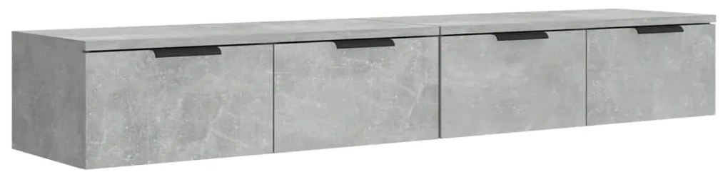 2 db betonszürke szerelt fa fali szekrény 68 x 30 x 20 cm