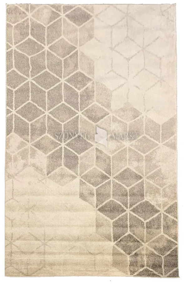 Flora kockás modern mintájú szőnyeg (Beige) 60x110 cm