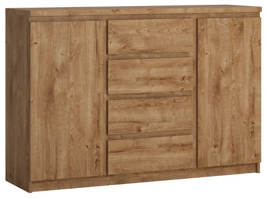 FRILO II komód, 135,4x92,9x40, tölgyfa ribbeck arany