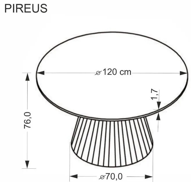 Pireus kör étkezőasztal 120 cm