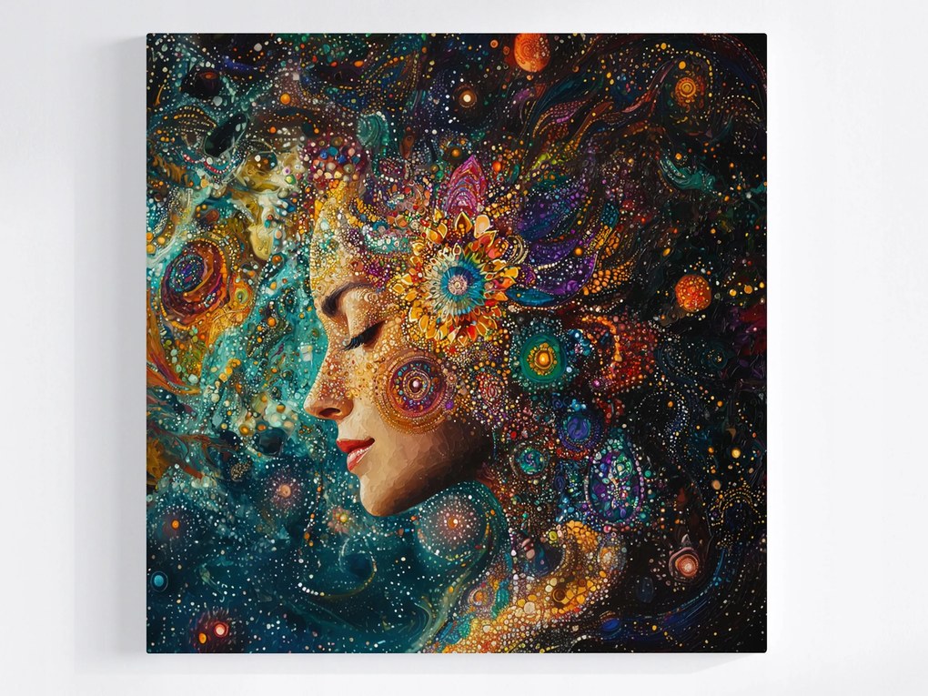 Canvas Vászonkép Portré Nő Mandala Csakra Energia Zen 80x80