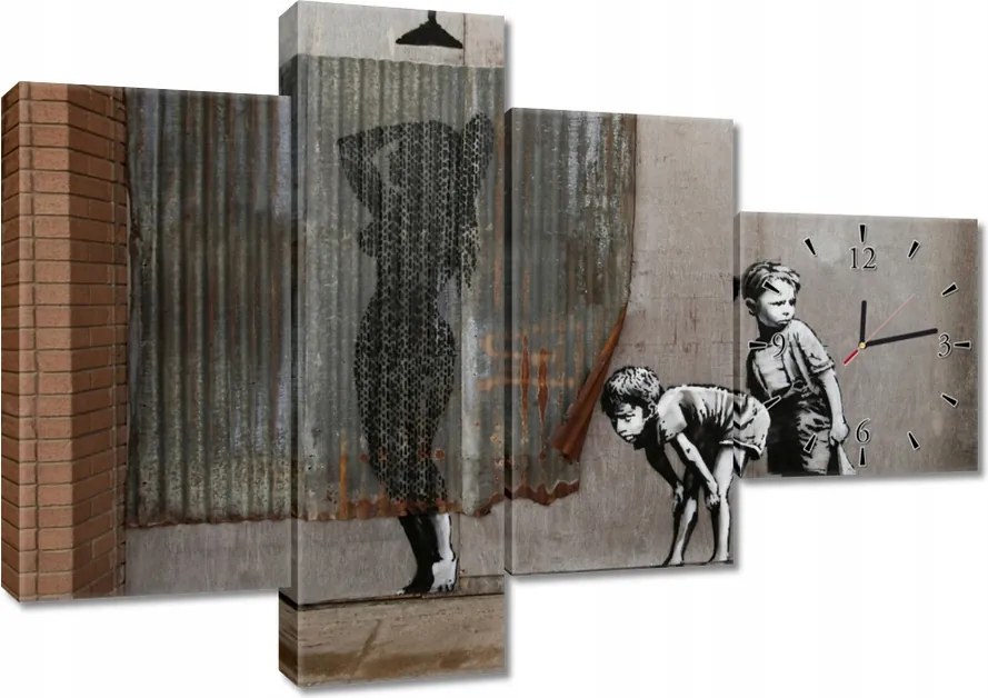 Faliórák 100x70 Banksy kukkoló