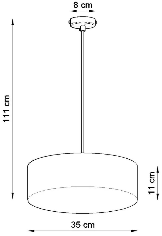 Szürke függőlámpa ø 35 cm Atis – Sollux