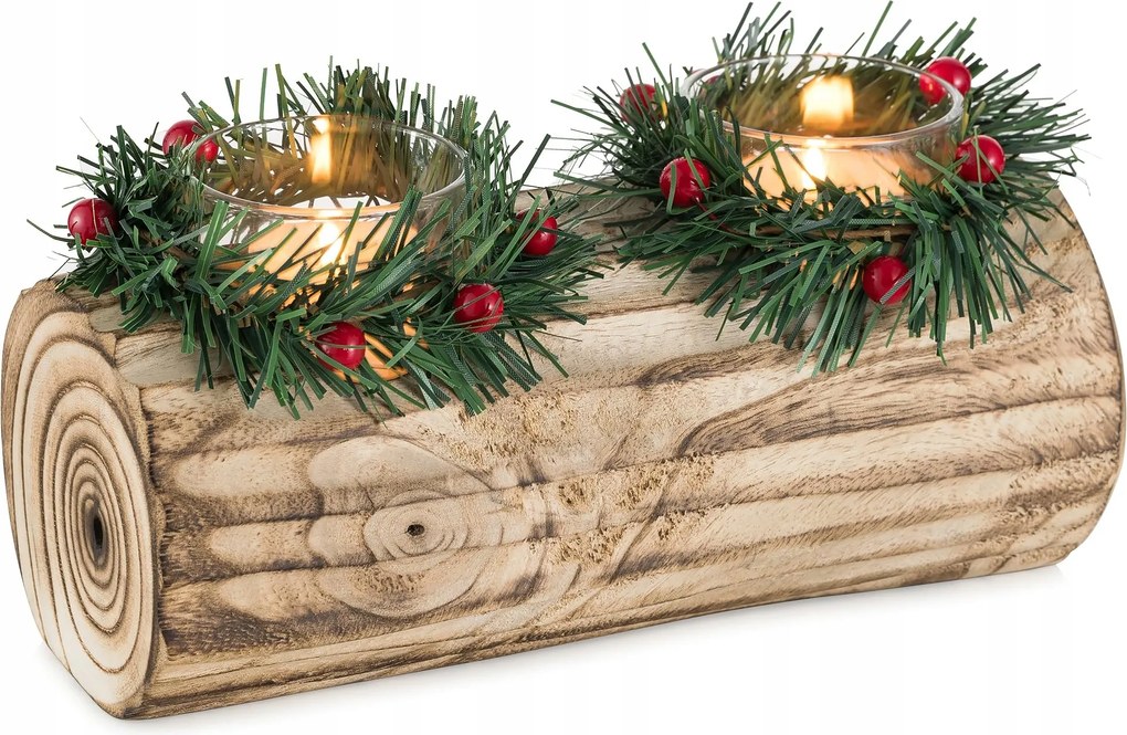 Ünnepi Fa Gyertyatartó, karácsonyi dekoráció