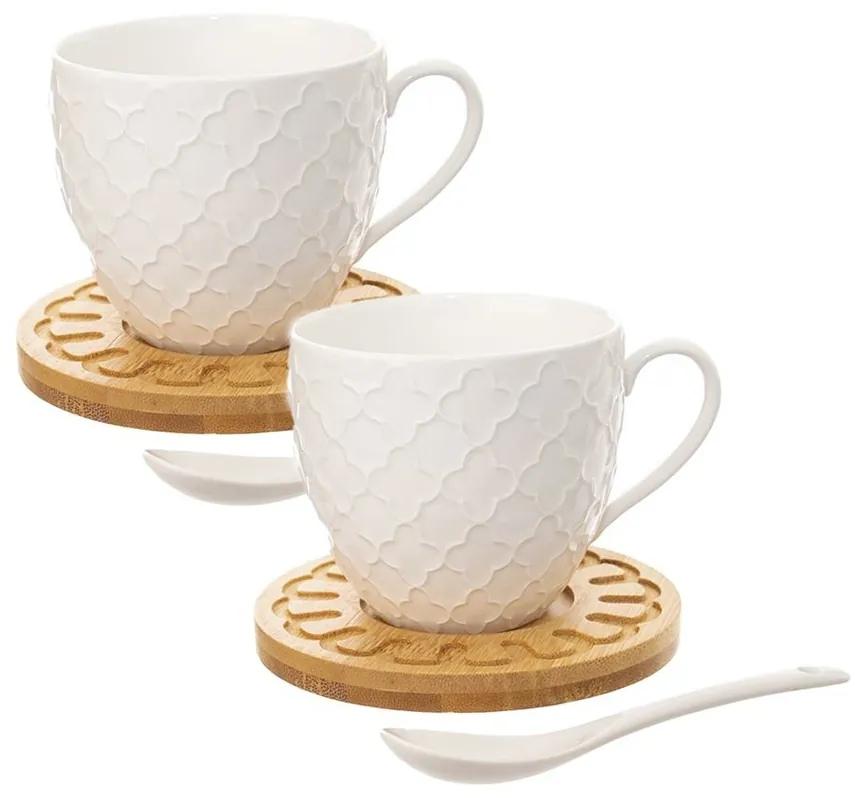 Orion Bambu porcelán készlet csészével és csészealjjal, kanállal, 2 db-os