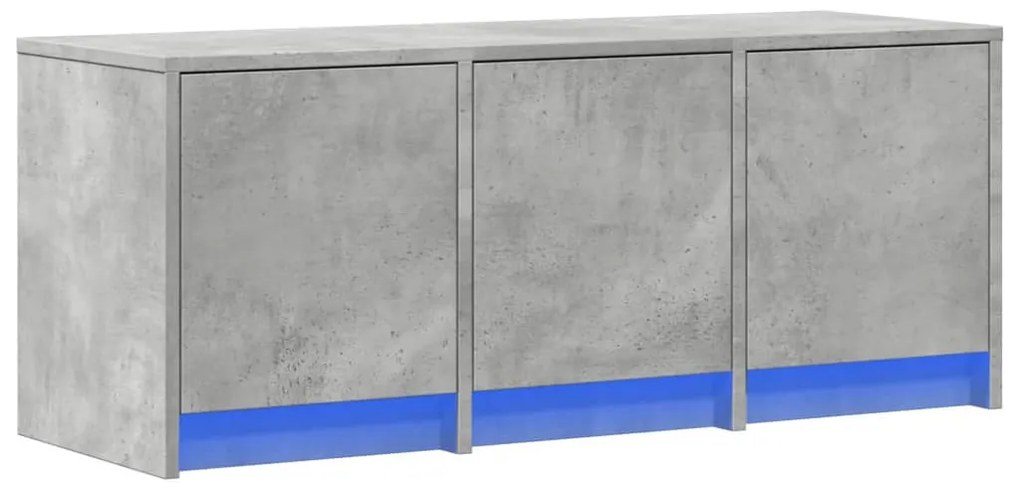 betonszürke szerelt fa TV-szekrény LED-ekkel 97 x 34 x 40 cm