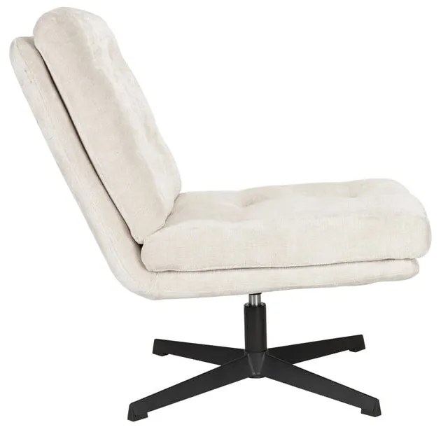 Krémszínű forgó fotel Kai – White Label