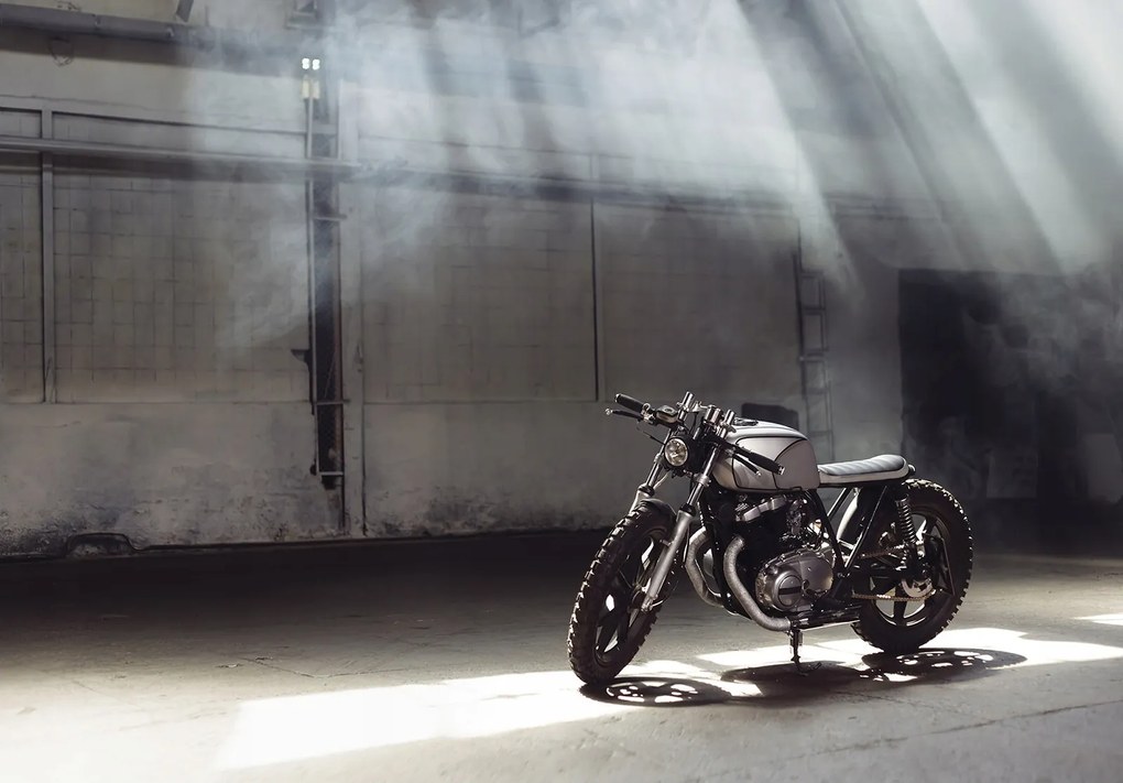 Fotótapéta Motorkerékpár Tégla Beton Loft Cafe Racer Industria 200x140 +ragasztó