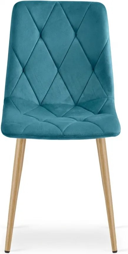 Türkizkék bársony étkezőszék LIBRA