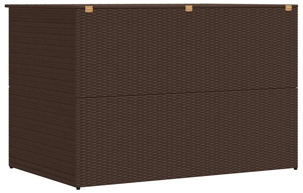 barna polyrattan kerti tárolóláda 150 x 100 x 100 cm