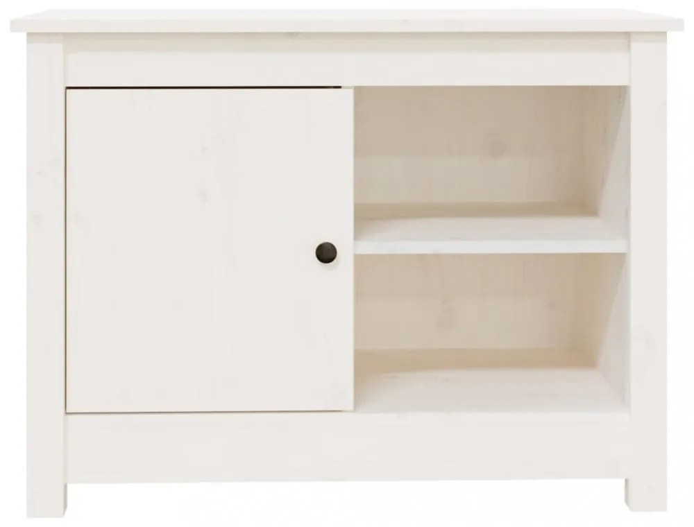 fehér tömör fenyőfa TV-szekrény 70 x 36,5 x 52 cm