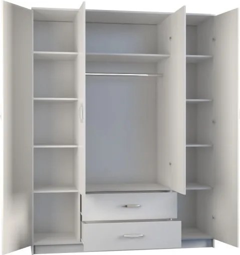 ROMANA 160 gardróbszekrény, fehér