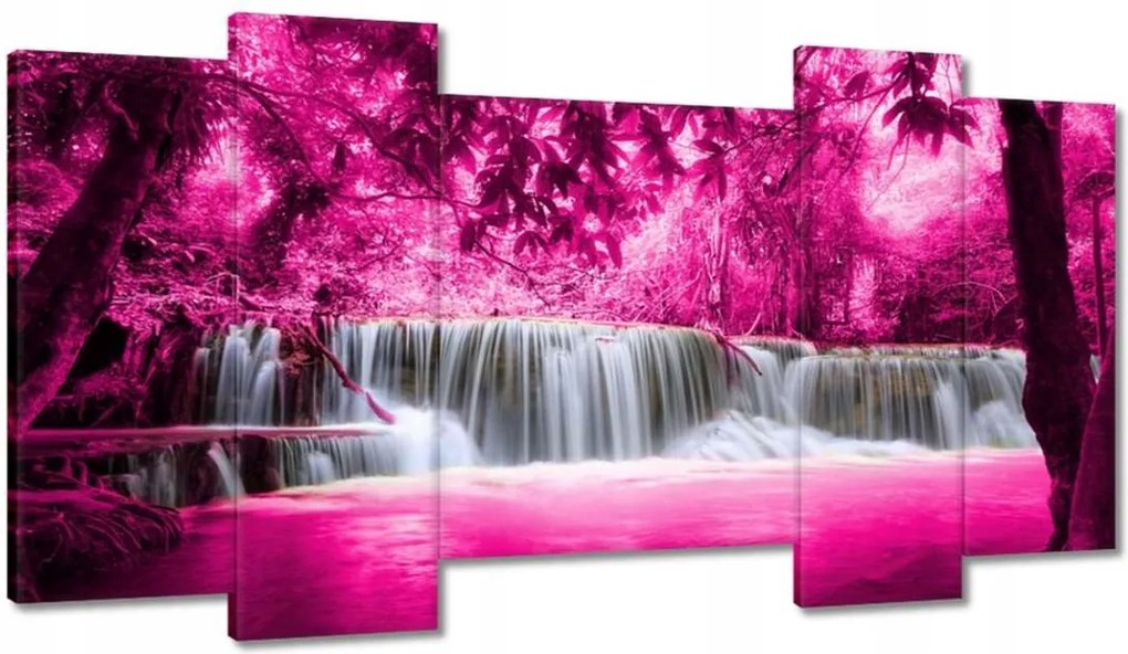 Vászonkép 120x65 Rózsaszín vízesés Tájkép