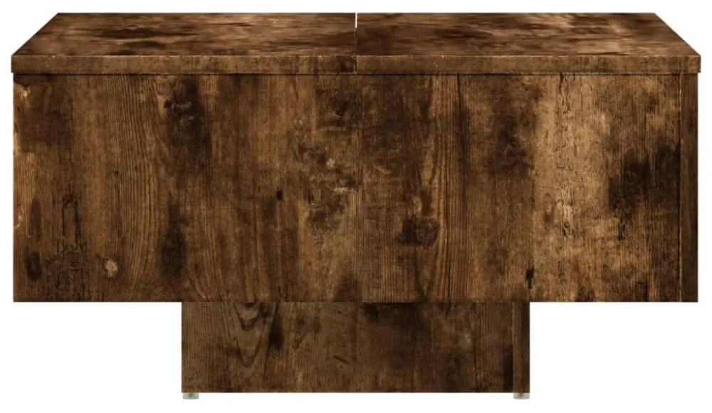 füstös tölgy színű szerelt fa dohányzóasztal 60 x 60 x 31,5 cm