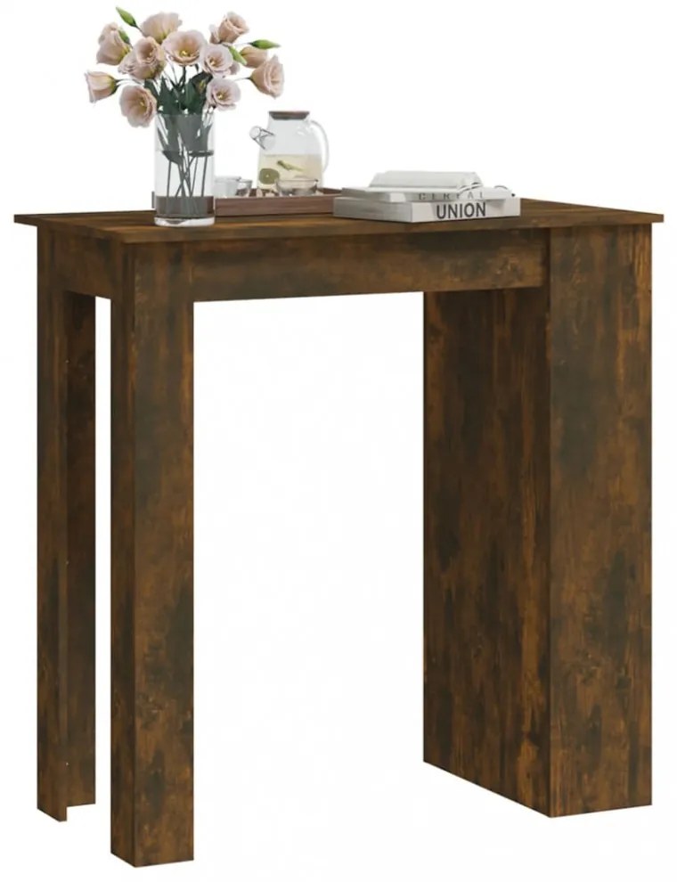 füstös tölgy színű bárasztal tárolópolccal 102 x 50 x 103,5 cm