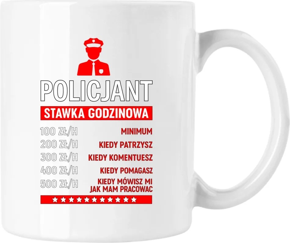 Rendőr Bögre Vicces Szolgálati Fehér 330ml