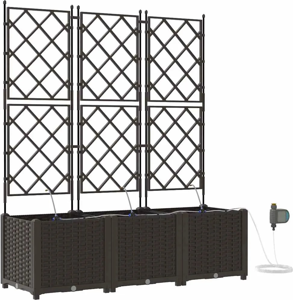 vidaXL Kerti cserép 3 pcs Barna Acél