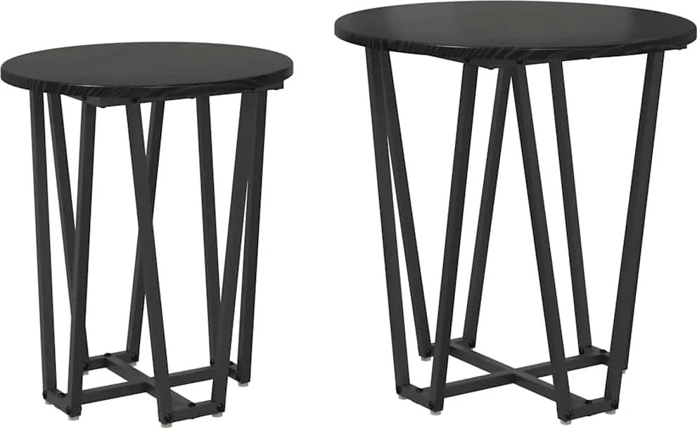 vidaXL Kisasztal készlet 2 pcs Fekete tölgy