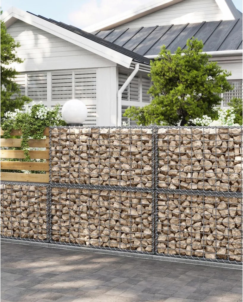 Gabion rács, galvanizált acél hálóval 100x50x30cm, Ezüst