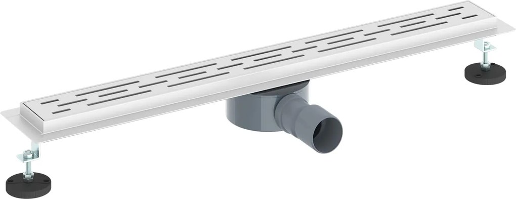 vidaXL Zuhanylefolyó üveg fedéllel és 360°-os szifonnal Ezüst 70 cm