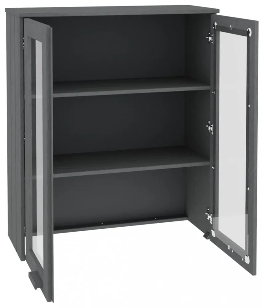 HAMAR sötétszürke tömör fenyőfa felső szekrény 85 x 35 x 100 cm