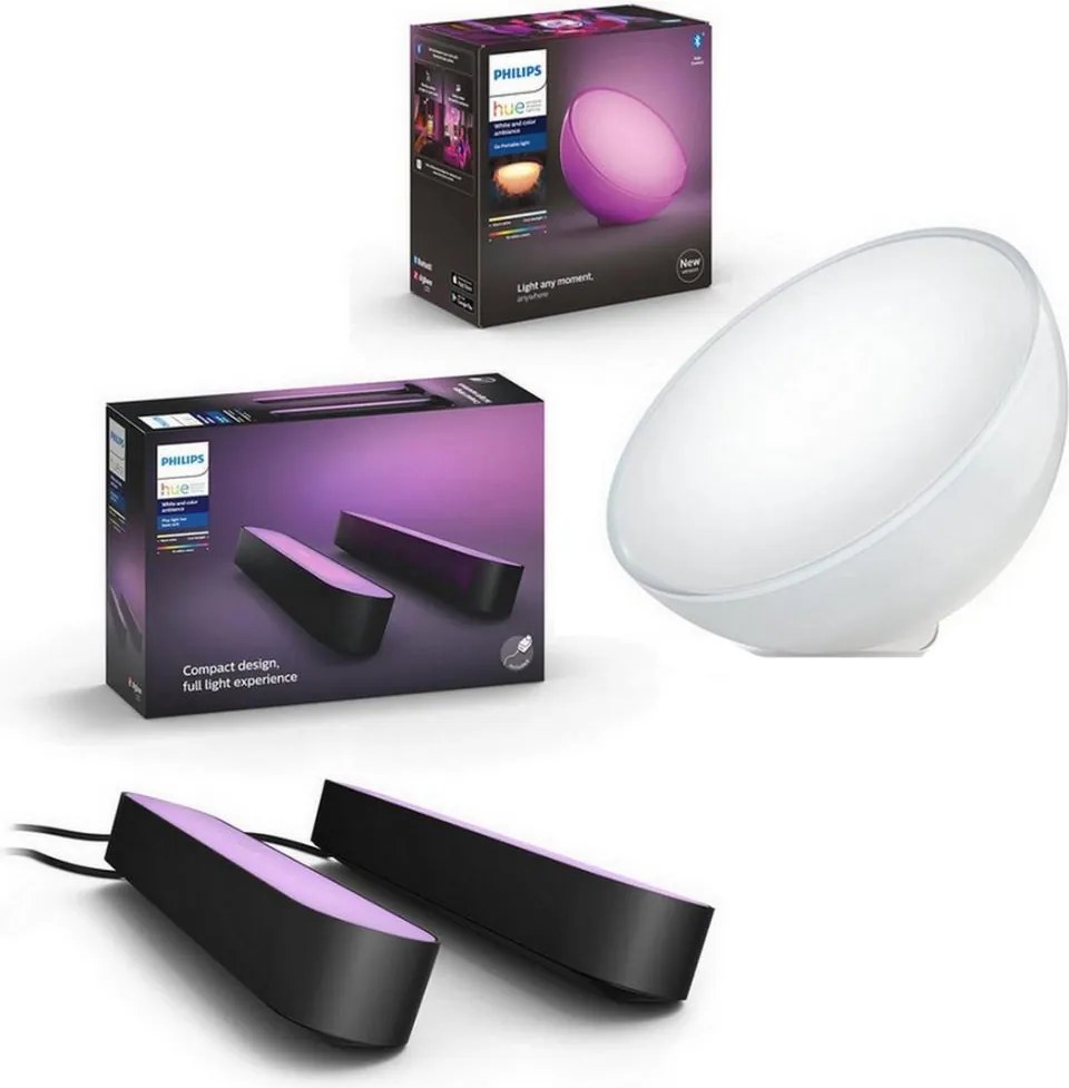 Philips - 2 db-os szett: dimmelhető LED RGB asztali lámpa Hue PLAY 6W/230V + GO asztali lámpa