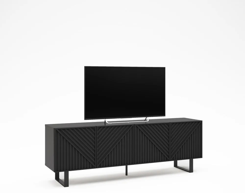 Fekete TV-állvány 161x55x35 cm Peta – Marckeric