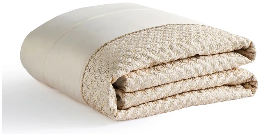 Bézs mikroszatén steppelt ágytakaró 240x260 cm Deco Sequin – Catherine Lansfield
