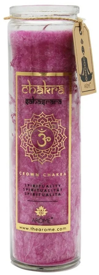 Arome Chakra Spiritualitás magas illatgyertya, levendula illat, 320 g