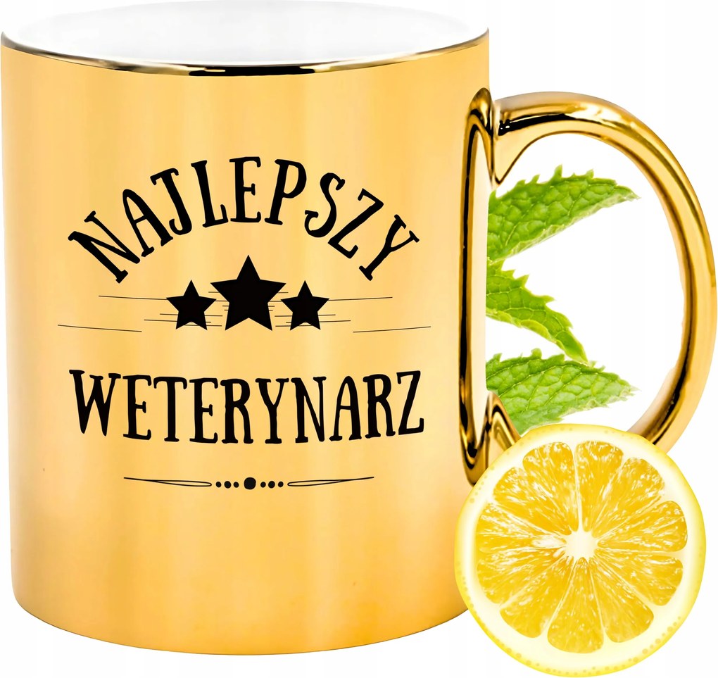 Arany csillogó bögre állatorvosnak ajándék fényképes nyomtatással
