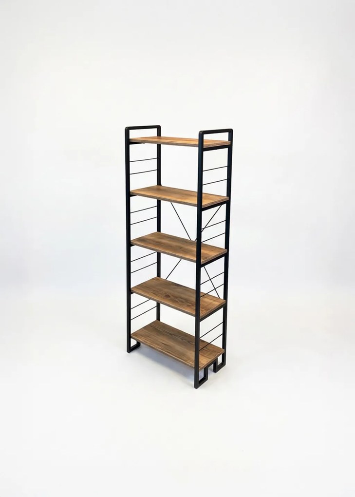 Moner fém könyvespolc, atlanti fenyő-fekete, 60 cm