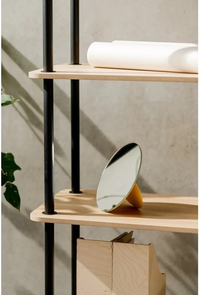 Natúr színű polcos állvány tölgyfa dekorral 80x90,5x35 cm Teidi – noo.ma