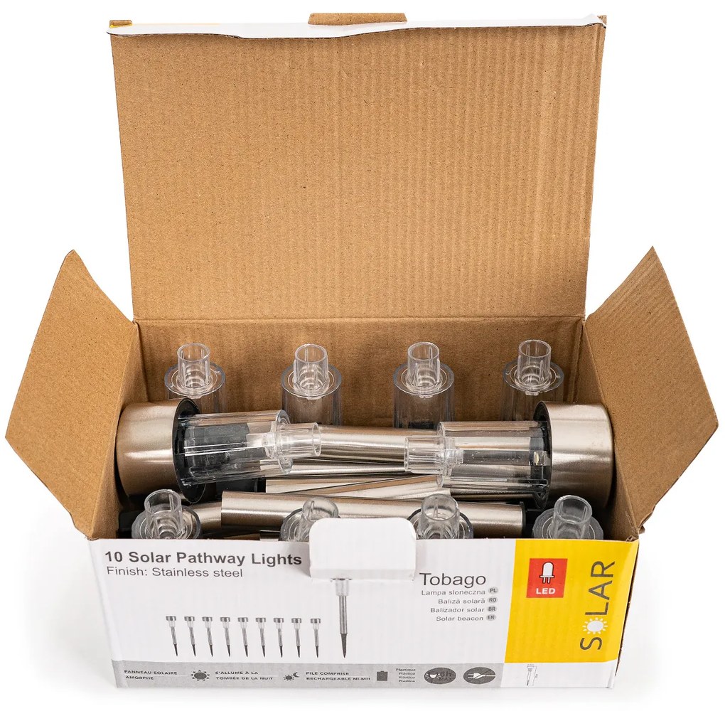 4Home Napelemes LED lámpa szett, 10 db, melegfehér